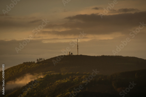 Sunset near the german mountain called Bollerberg