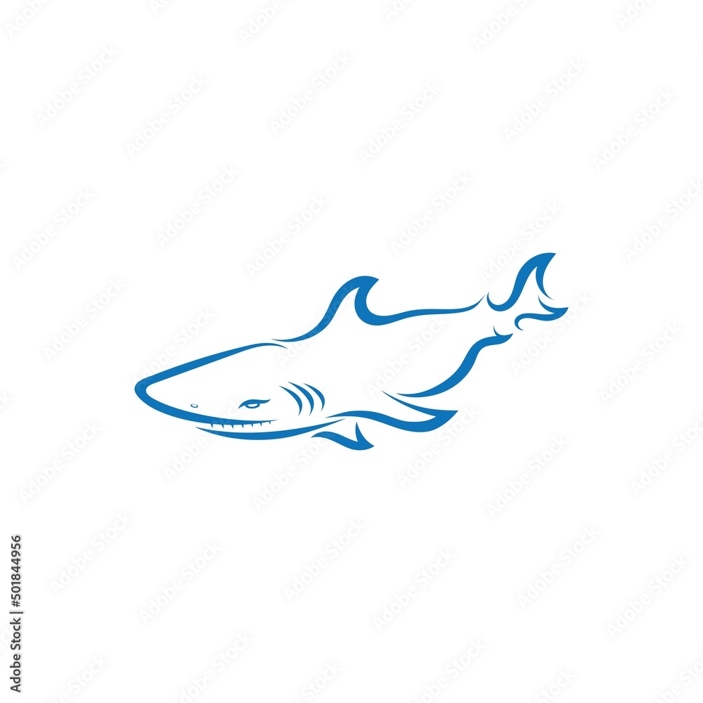 Shark illustration Logo design icon