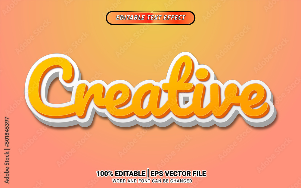 Creative yellow 3d editable text effect template design for headline title 