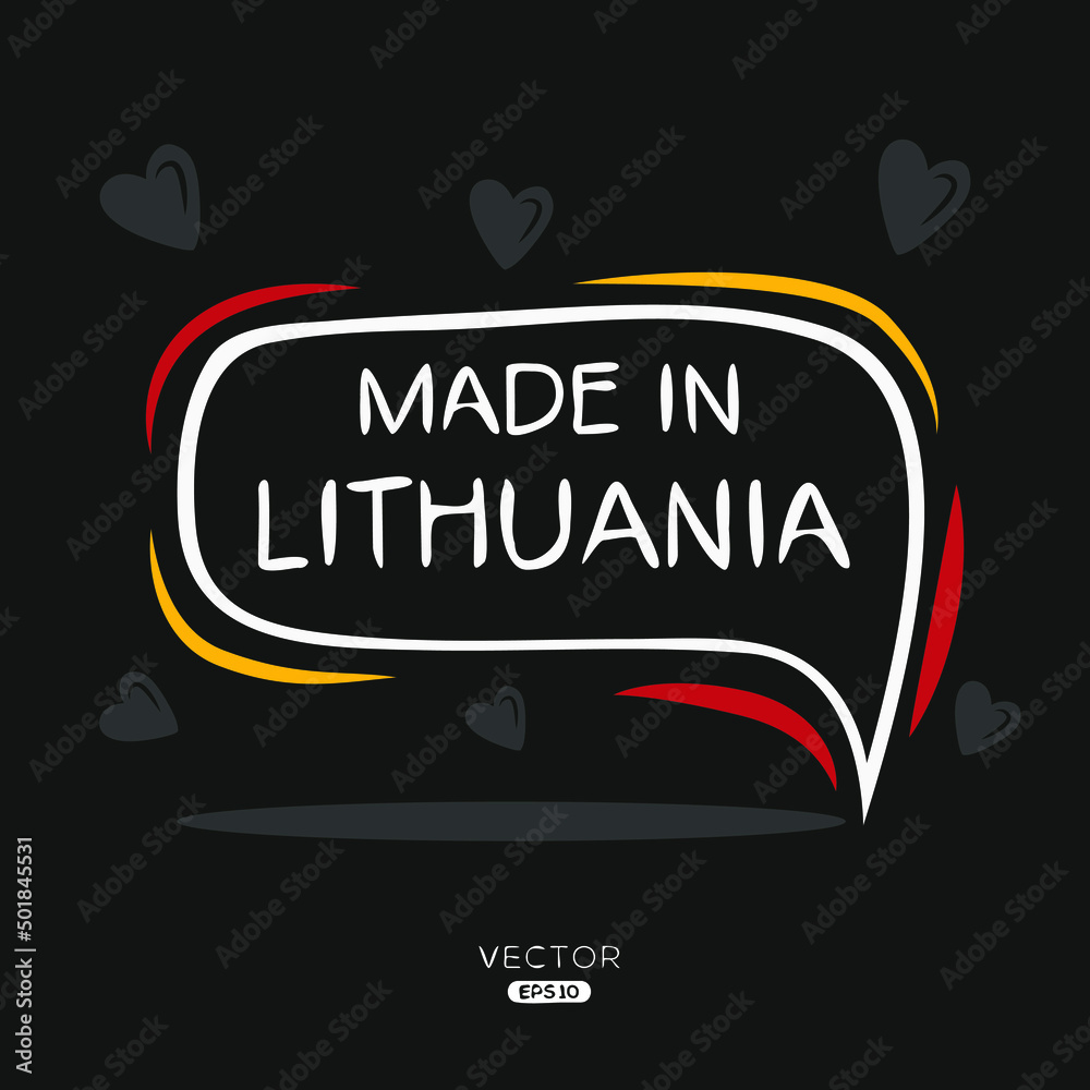 Fototapeta premium Made in Lithuania, vector illustration.