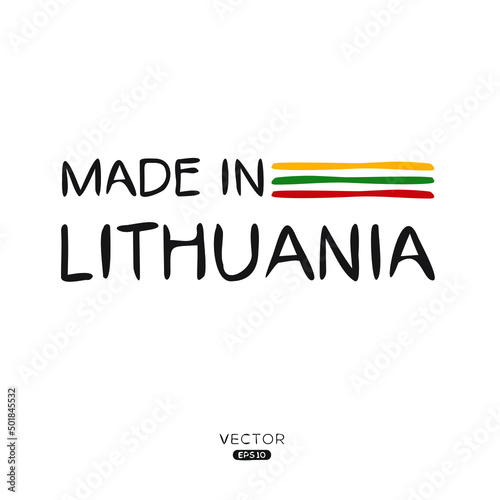 Made in Lithuania, vector illustration.