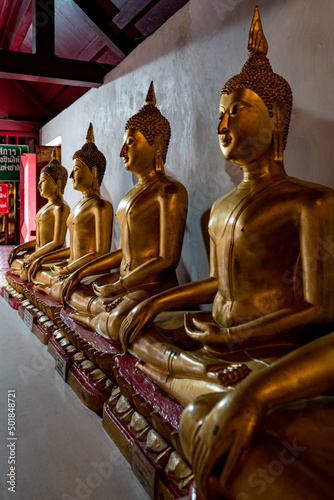 Bronze statue of Buddha in Phitsanulok Province in Thailand