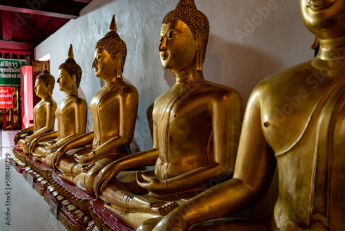Bronze statue of Buddha in Phitsanulok Province in Thailand