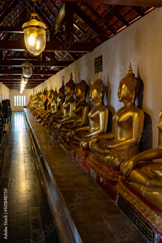 Bronze statue of Buddha in Phitsanulok Province in Thailand