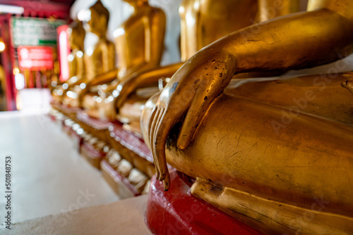 Bronze statue of Buddha in Phitsanulok Province in Thailand