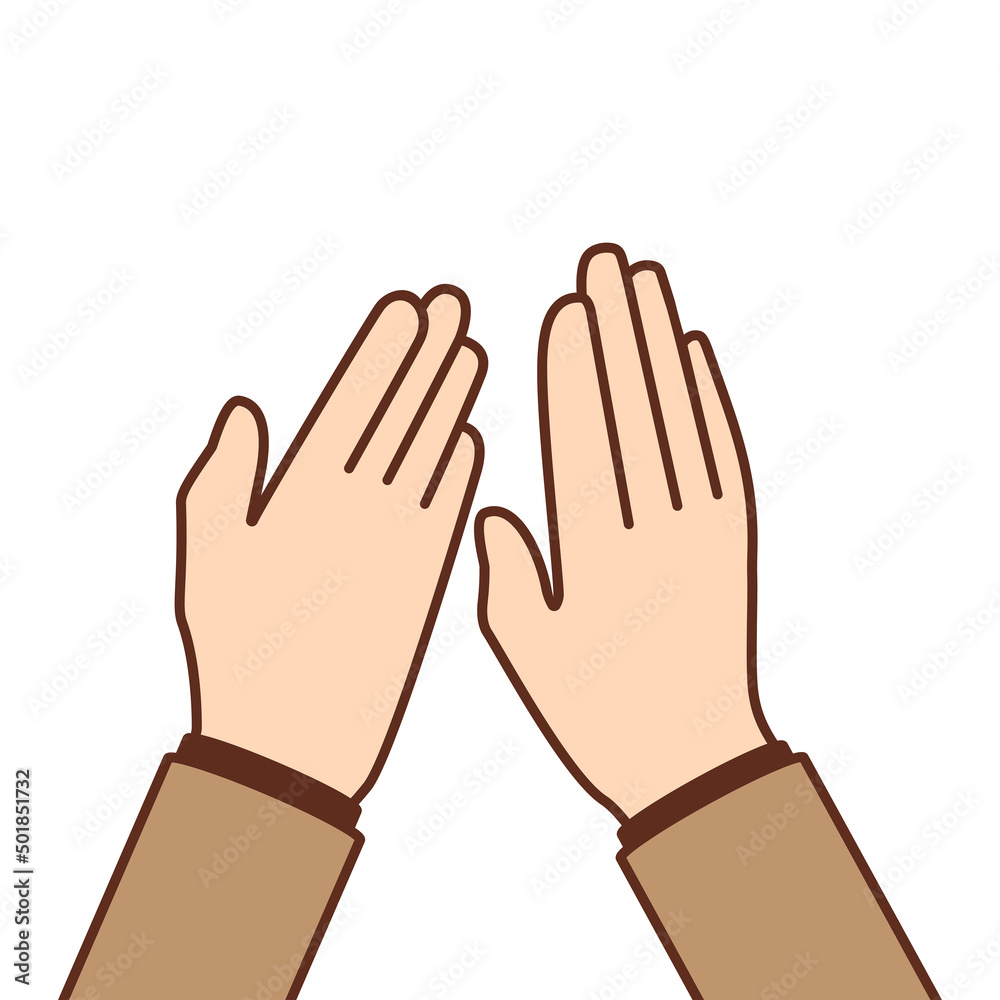 Clapping hands flat icon. Applause clap hands. Vector illustration catoon design. Isolated on background. Gesture bravo.