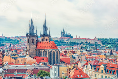The city of Prague in the morning, Czechia