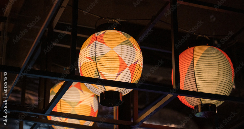 カラフルな提灯 日本のお祭り Stock Photo | Adobe Stock