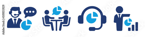 Business consulting icon set. Consulting Expert Advice Support Service Business concept. Vector illustration