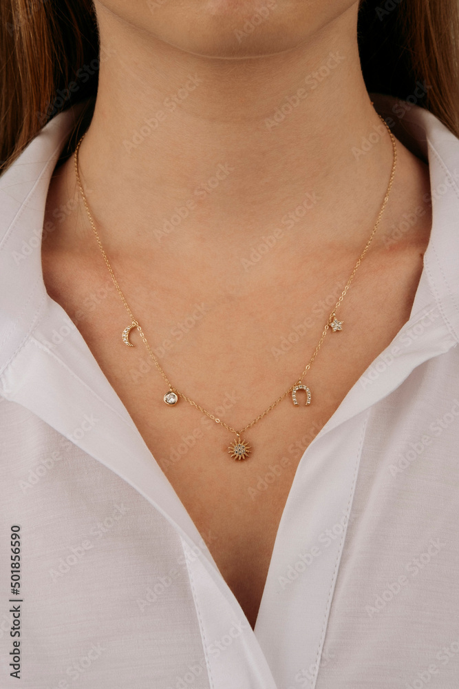 women's gold pendant around the neck of a girl, women's jewelry, pendant with stones, women's accessories, women's jewelry women's gold pendant around the neck of a girl, women's jewelry, pendant with stones, women's accessories, women's jewelry