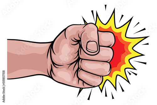 Fist Punch Hand Comic Pop Art Explosion Cartoon