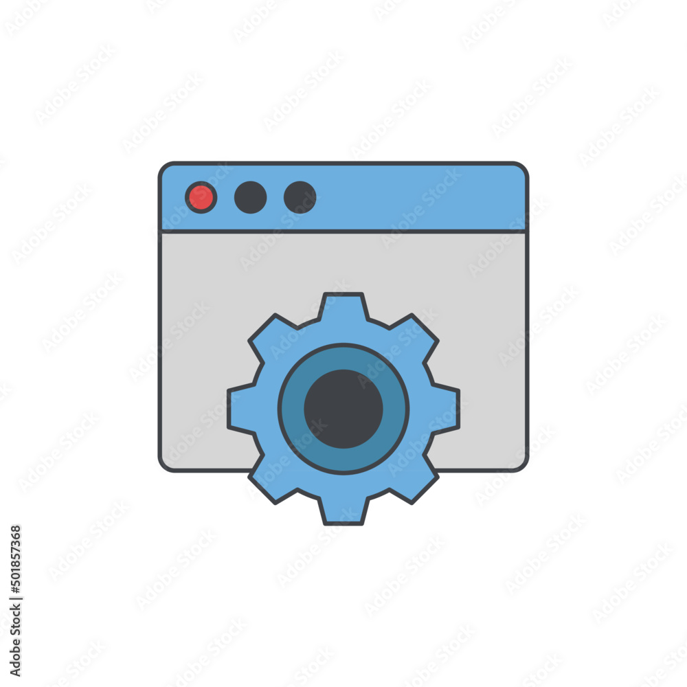Development website, seo icon in color, isolated on white background Development website, seo icon in color, isolated on white background