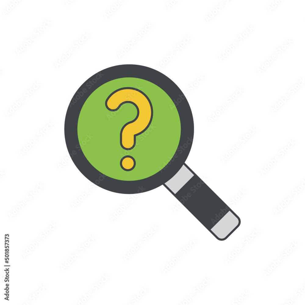 Find problem, search problem icon in color, isolated on white background Find problem, search problem icon in color, isolated on white background
