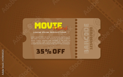 Cinema Movie Ticket with Discount Template Design