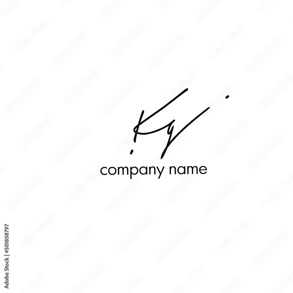 Kg Initial Handwriting Logo Vector