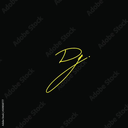 Dg Initial Handwriting Logo Vector
