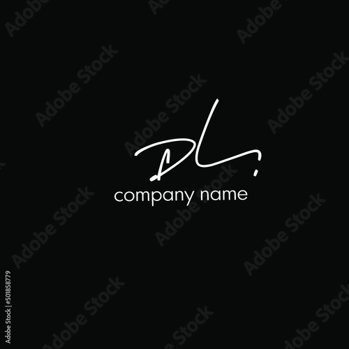 Dl Initial Handwriting Logo Vector