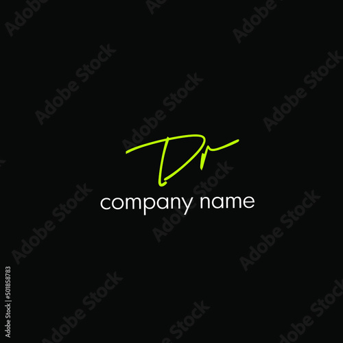 Dr Initial Handwriting Logo Vector