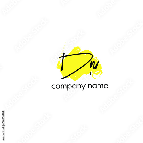 Dm Initial Handwriting Logo Vector