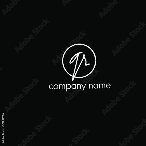 Gr Initial Handwriting Logo Vector