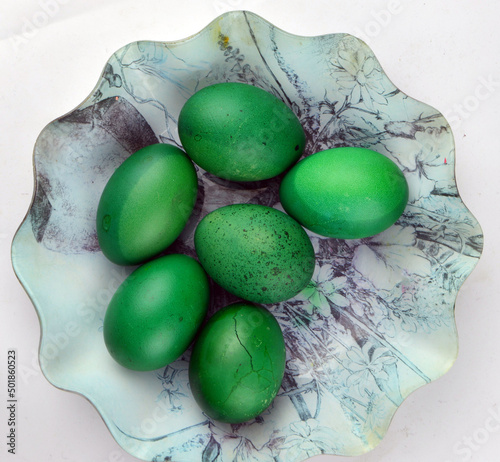 easter eggs in a nest