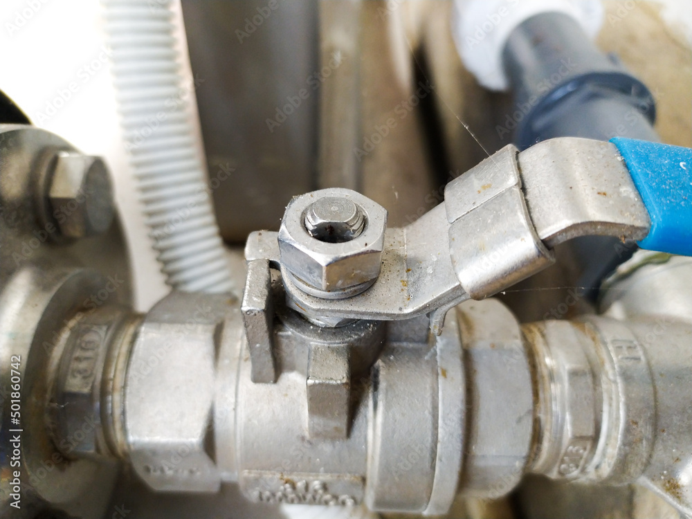 The Close up Steel Valve locking in water line. The Close up Steel Valve locking in water line.