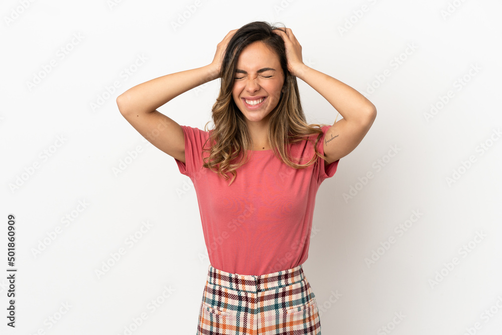 Young woman over isolated background laughing Young woman over isolated background laughing