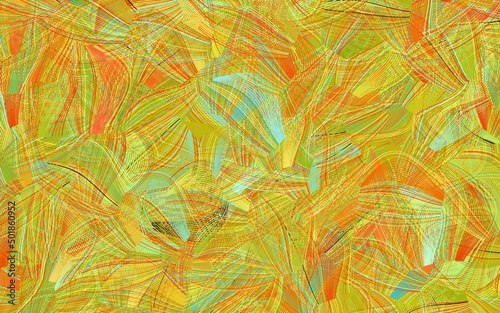 Light Green  Red vector pattern with random forms.