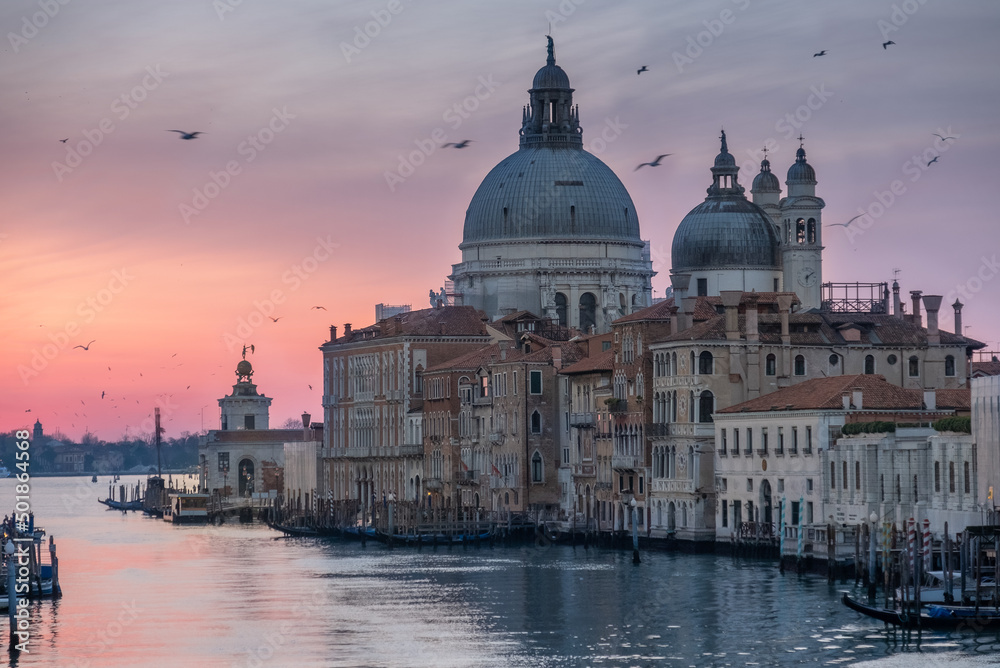 Venedig, Morgenstimmung, Grand Kanal, Santa Maria della  Salute