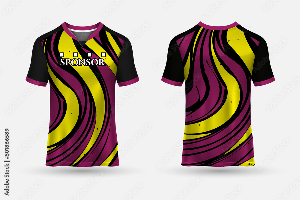 Naklejka premium t shirt jersey design background for sports outdoor front and back view