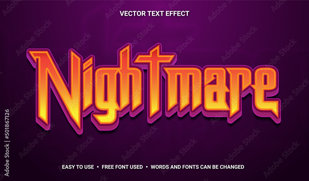 Nightmare Editable Text Effect Nightmare Editable Text Effect