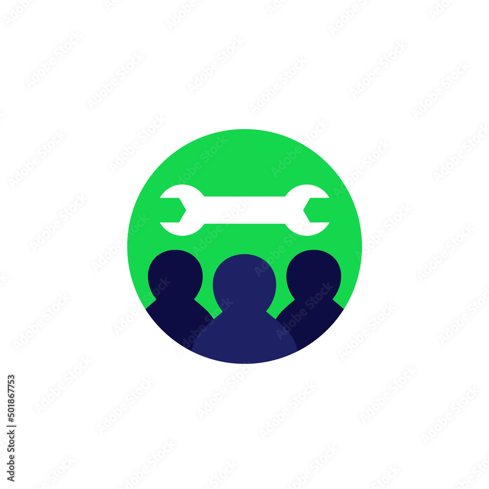 repair team vector round icon repair team vector round icon