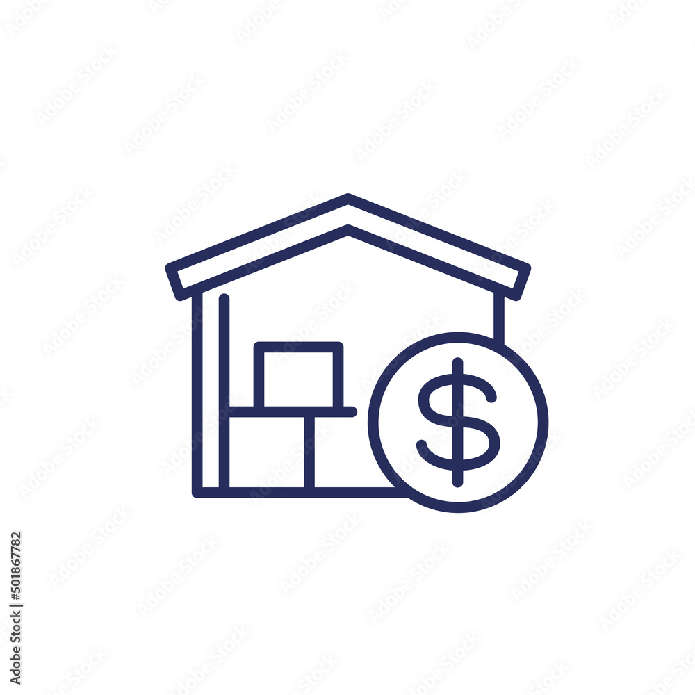 Storage costs, payments line icon Storage costs, payments line icon