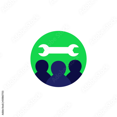 repair team vector round icon