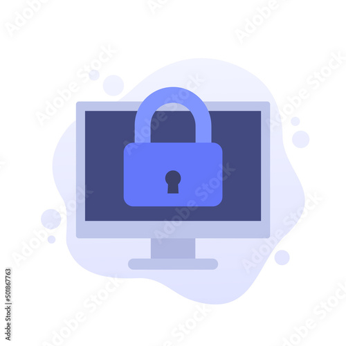 TV and lock vector illustration