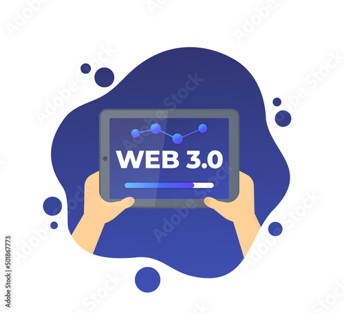 Web 3.0 decentralized internet vector illustration