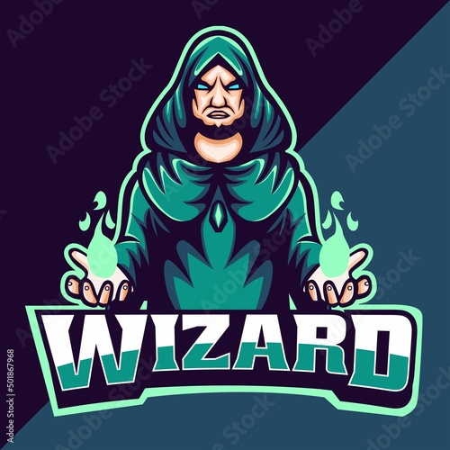 wizard esport logo mascot design