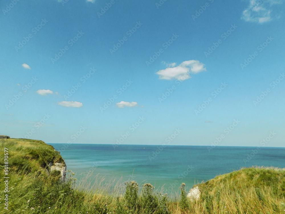 view over the English Channel from the cliff of Dieppe