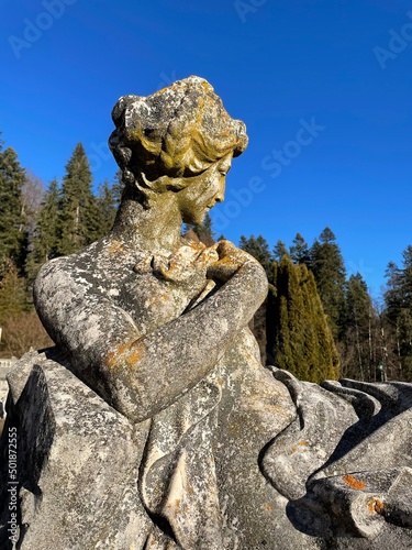 Old statue with stains