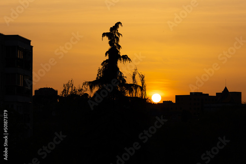 dawns in the Carabanchel neighborhood of Madrid photo