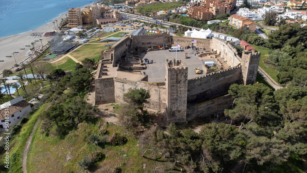 vista del castillo de Sohail en el municipio de Fuengirola, España