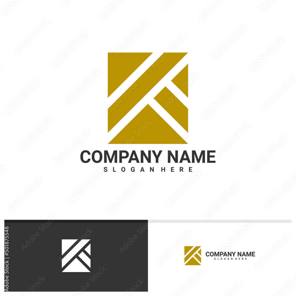 Letter K with House logo vector template, Creative K logo design concepts Letter K with House logo vector template, Creative K logo design concepts