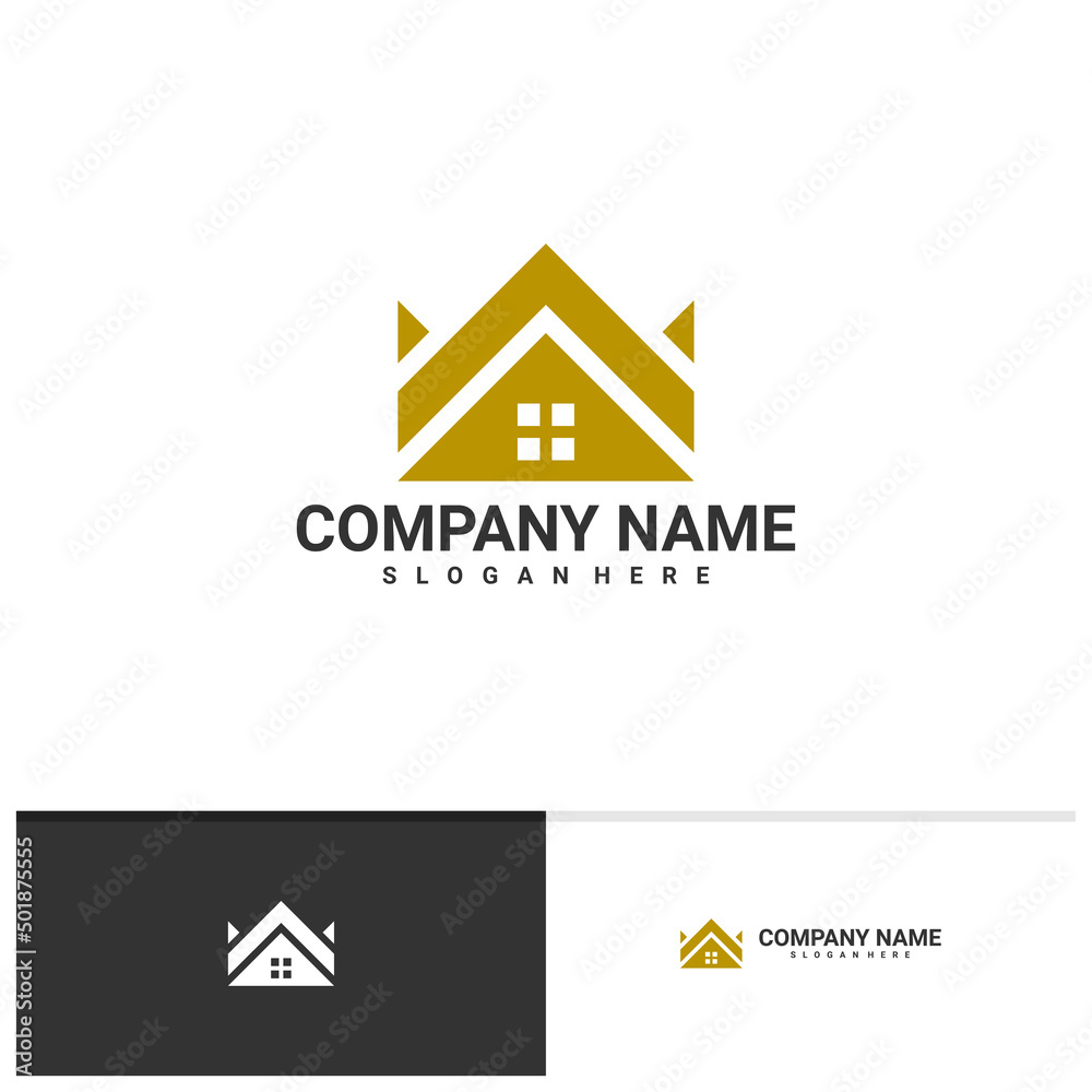 Letter K with House logo vector template, Creative K logo design concepts Letter K with House logo vector template, Creative K logo design concepts