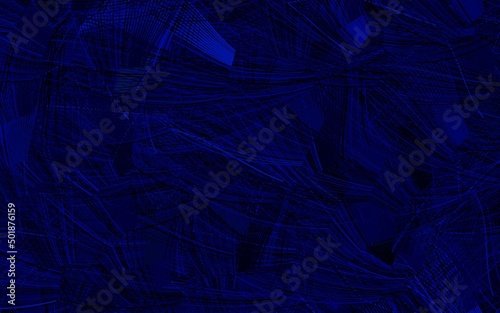 Dark BLUE vector background with abstract shapes.