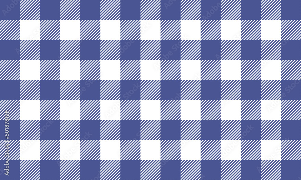 Red white gingham pattern and fabric vintage design flat vector illustration.