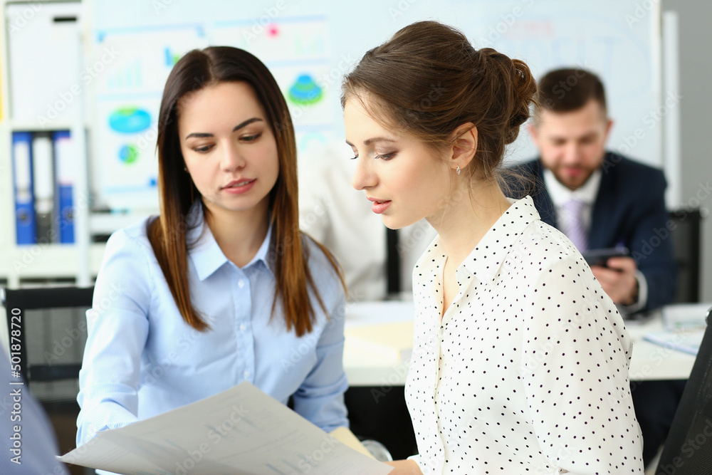 Businesswomen working together at company office, teamwork and teambuilding Businesswomen working together at company office, teamwork and teambuilding