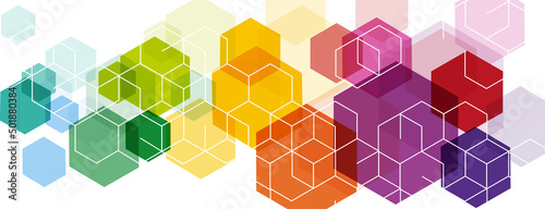 Geometric Hexagonal Shapes Background. Hexagons design.