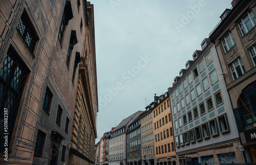 Town street. Beautiful landmark in the city of Munich, in Germany. © Ira