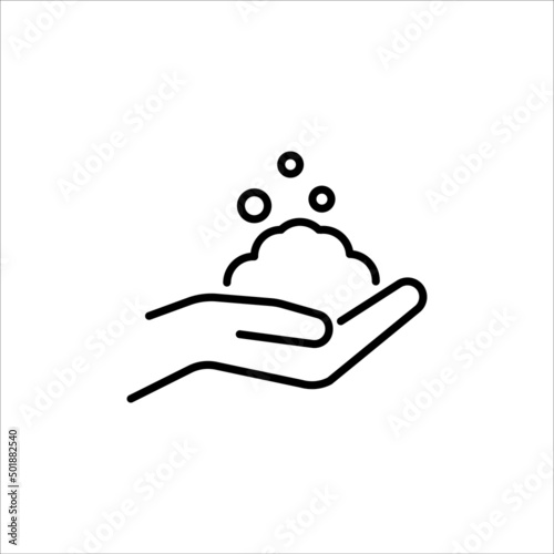 foam on hand, soapy hands icon vector illustration symbol