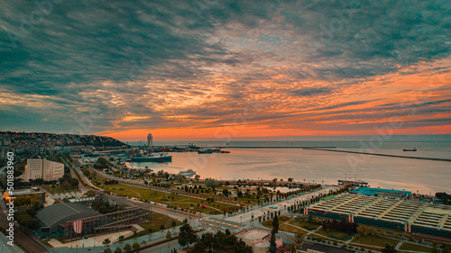 Samsun view of the city at sunset